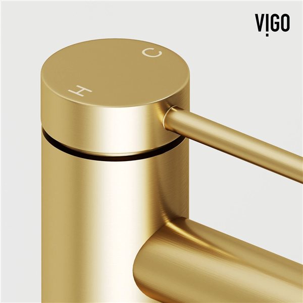 VIGO Jewel&nbsp;11-in H Single Handle One-Hole Bathroom Vessel Faucet - Matte Brushed Gold