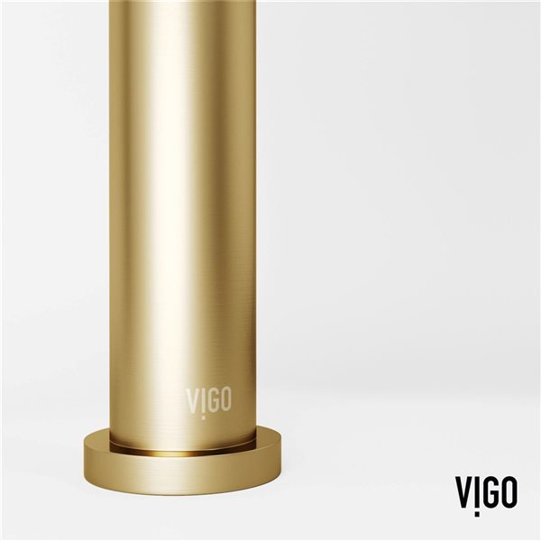 VIGO Jewel&nbsp;11-in H Single Handle One-Hole Bathroom Vessel Faucet - Matte Brushed Gold