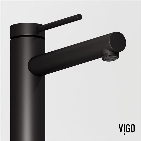 VIGO Jewel&nbsp;11-in H Single Handle One-Hole Bathroom Vessel Faucet - Matte Black
