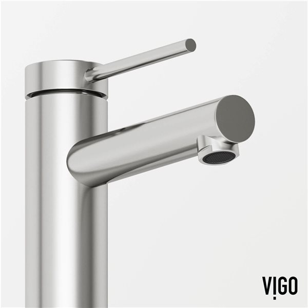 VIGO Jewel&nbsp;6-in H Single Handle One-Hole Bathroom Faucet - Brushed Nickel