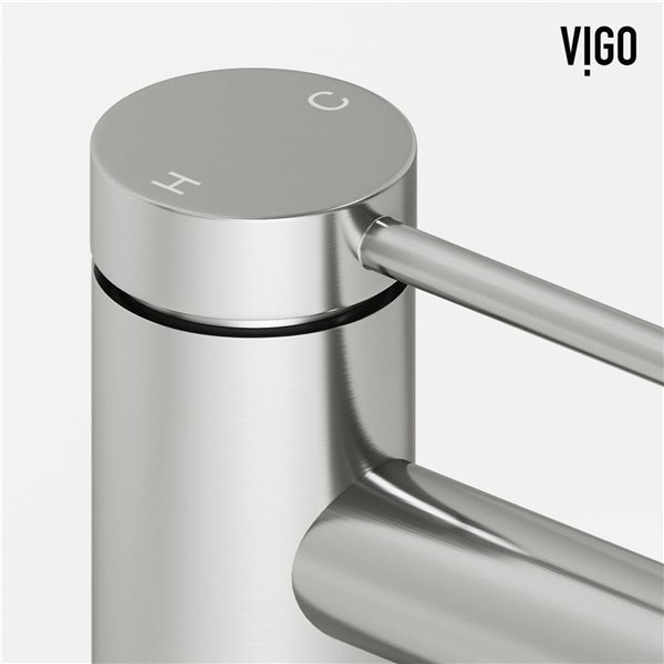 VIGO Jewel&nbsp;6-in H Single Handle One-Hole Bathroom Faucet - Brushed Nickel
