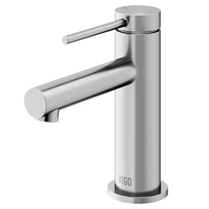 VIGO Jewel Brushed Nickel Single Handle Single Hole Bathroom Sink Faucet