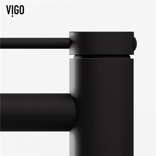 VIGO Jewel&nbsp;6-in H Single Handle One-Hole Bathroom Faucet - Matte Black
