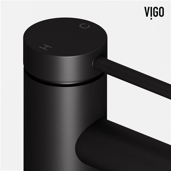 VIGO Jewel&nbsp;6-in H Single Handle One-Hole Bathroom Faucet - Matte Black
