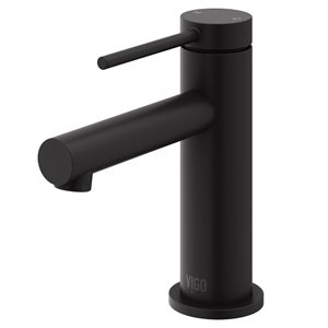 VIGO Jewel Matte Black Single Handle Single Hole Bathroom Sink Faucet