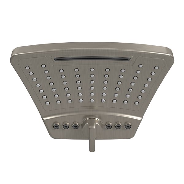 PULSE ShowerSpas PowerShot Curved Shower Head 8-in 3-Function in Brushed Nickel