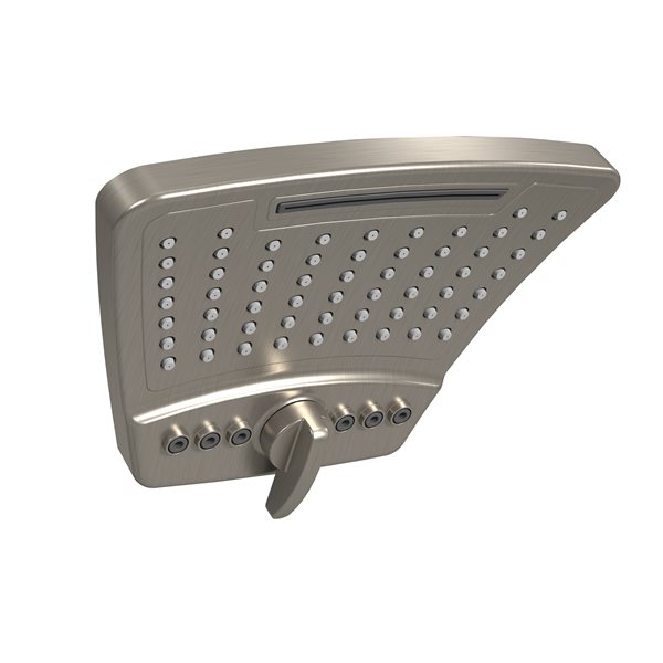 PULSE ShowerSpas PowerShot Curved Shower Head 8-in 3-Function in Brushed Nickel