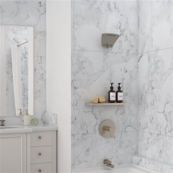 PULSE ShowerSpas PowerShot Curved Shower Head 8-in 3-Function in Brushed Nickel