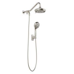 PULSE ShowerSpas Oasis Shower System Pre-Plumbed Surface-Mounted with 6-Function Hand Shower - Brushed Nickel