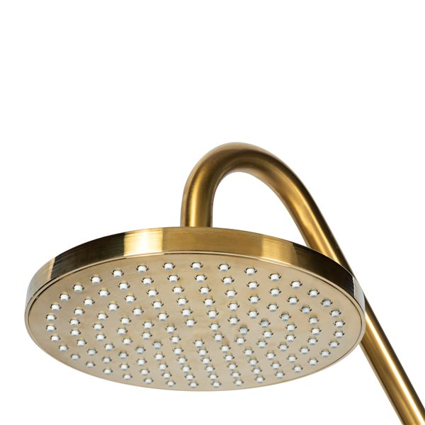 PULSE ShowerSpas Kauai III Shower System Pre-Plumbed Surface-Mounted with 5-Function Hand Shower - Brushed Gold