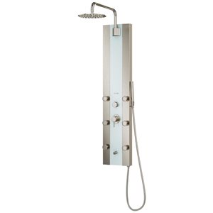 PULSE ShowerSpas Tropicana Shower System Surface-Mounted with 6 Body Jets and Hand Shower - Brushed Nickel