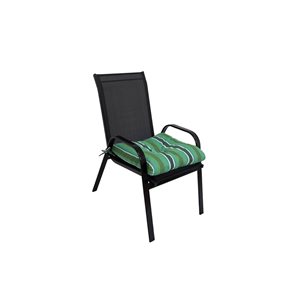 Bozanto Green Stripe Polyester Highback Cushion for Outdoor Chair