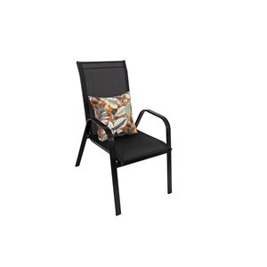 Bozanto Brown Flowers Polyester Highback Cushion for Outdoor Chair