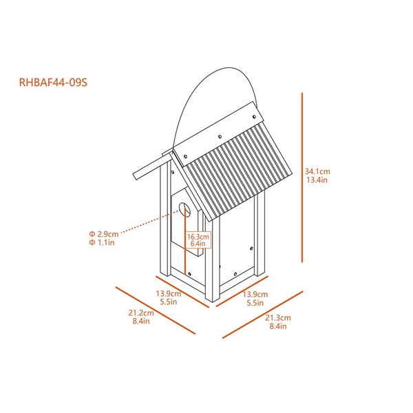 New Age Pet Feathered Friends Beak Bungalow Bird House - Small