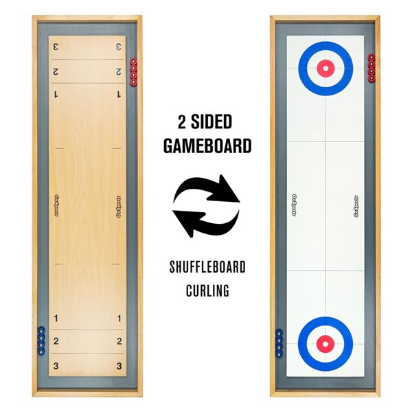 GoSports Shuffleboard and Curling 2-in-1 Board Game