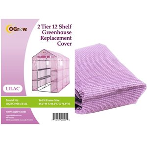 Ogrow Machrus Lilac 98 L x 49 W x 75-in H Polyethylene Greenhouse Replacement Cover