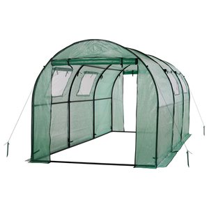 Machrus Ogrow Deluxe Walk-In 6 H x 15 L x 6-ft W Tunnel Greenhouse w/ Green Cover