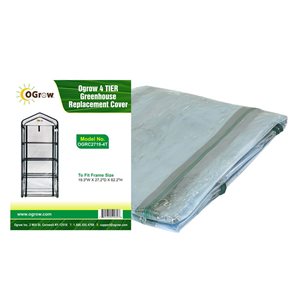 Ogrow Machrus Clear Polyethylene Greenhouse Replacement Cover for Outdoor/Indoor 4-Tier Mini Greenhouse