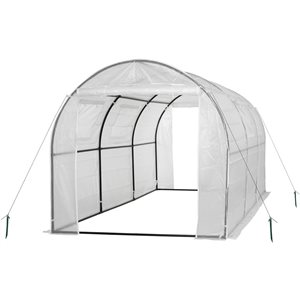 Machrus Ogrow Deluxe Walk-In 6 H x 15 L x 6-ft W Tunnel Greenhouse with White Cover