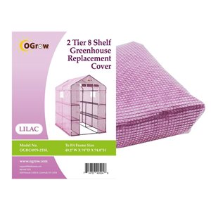 Ogrow Machrus Lilac 74 L x 49 W x 75-in H Polyethylene Greenhouse Replacement Cover
