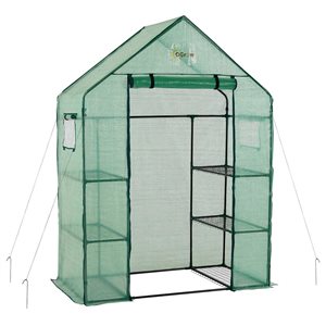 Machrus Ogrow Deluxe Walk-In 6.4 H x 2.4 L x 4.7-ft W 3-Tier 6-Shelf Pop-Up Portable Greenhouse