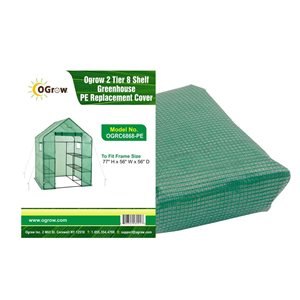 Ogrow Machrus Green 56 L x 56 W x 77-in H Polyethylene Greenhouse Replacement Cover