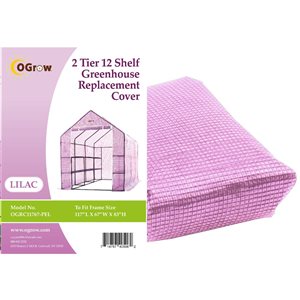 Ogrow Machrus Lilac 117 L x 67 W x 83-in H Polyethylene Greenhouse Replacement Cover
