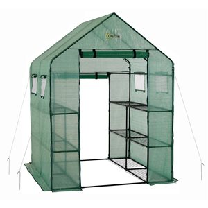 Machrus Ogrow Deluxe Walk-In 6.4 H x 4.7 L x 4.7-ft W 2-Tier 8-Shelf Pop-Up Portable Greenhouse