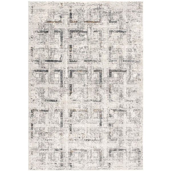 Front Facing Rug Rug Branch Mirage 2 x 4-ft Grey and Beige Rectangular Scandinavian ...