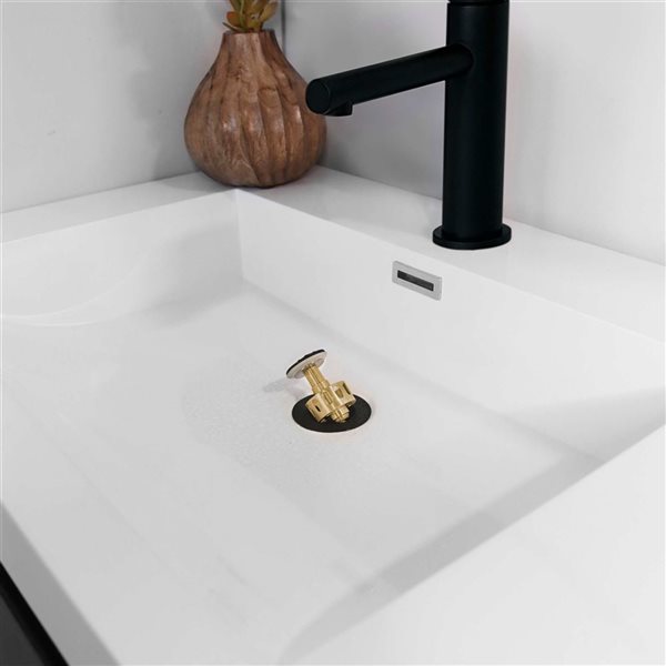 Stylish Matte Black Standard Pop-Up Bathroom Sink Drain w/ Overflow - 2/Pk