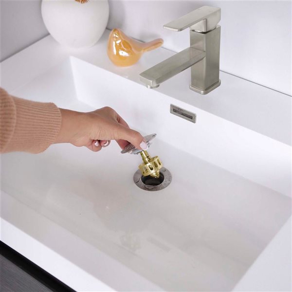 Stylish Brushed Nickel Mushroom Pop-Up Bathroom Sink Drain w/ Overflow - 2/Pk