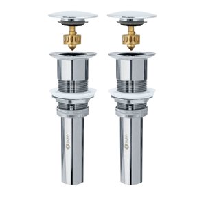 Stylish Polished Chrome Mushroom Pop-Up Vessel Sink Drain without Overflow - 2/Pk