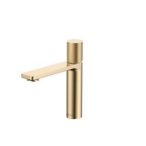 Stylish Riela Single Handle 7 1/2-in Brushed Gold Bathroom Faucet