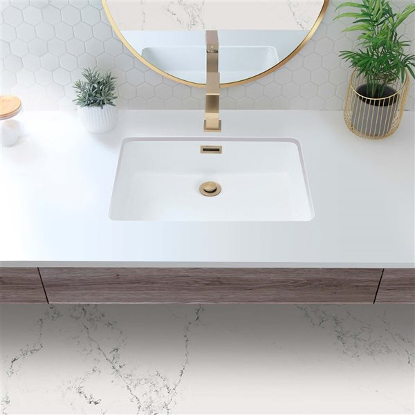 Stylish Brushed Gold Standard Pop-Up Bathroom Sink Drain w/ Overflow - 2/Pk