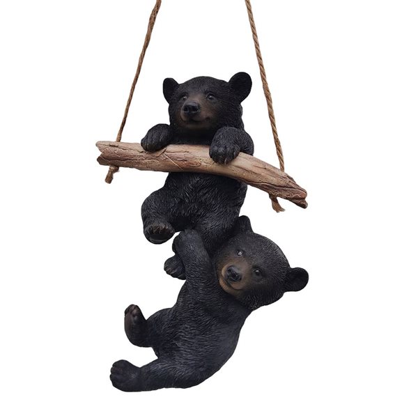 Hi-Line Gift Ltd. Playful Black Bears Polyresin Hanging Figurine Set