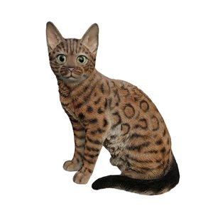 Hi-Line Gift Ltd. Polyresin Sitting Brown Cat Figurine