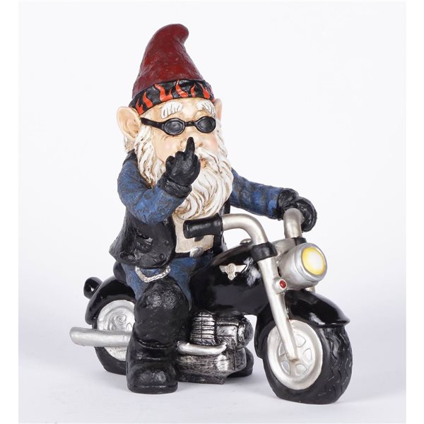 Hi-Line Gift Ltd. Middle Finger Biker Gnome