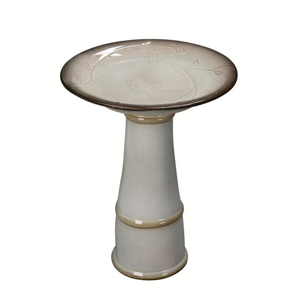 Hi-Line Gift Ltd. Ivory Ceramic Birdbath