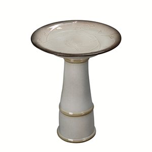 Hi-Line Gift Ltd. Ivory Ceramic Birdbath