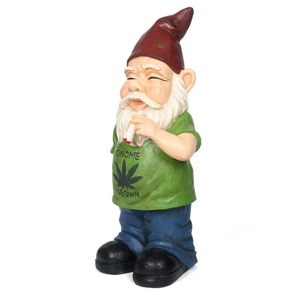 Hi-Line Gift Ltd. 24-in Gnome Smoking Weed Figurine