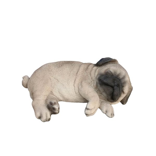 Statue De Chien Yorkshire Terrier Endormi – Figurine Noire Adorable Et Réaliste Pour Décoration Maison & Jardin