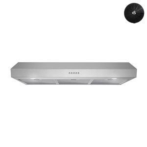 Streamline Ormelle 36-in Stainless Steel Convertible Undermount 165CFM Range Hood
