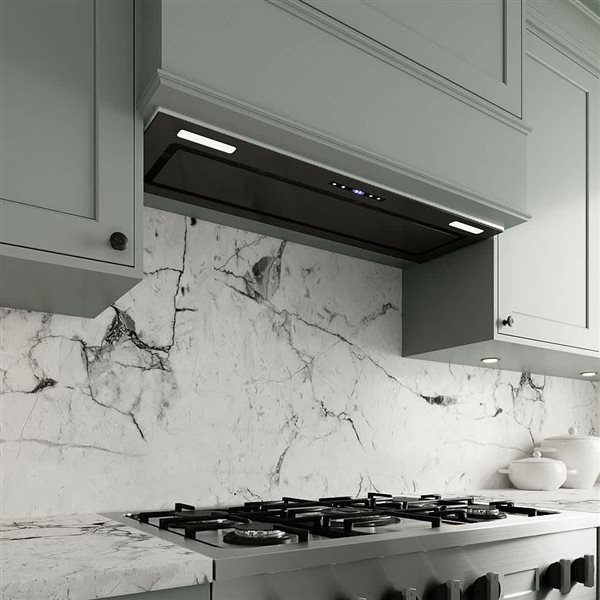 Streamline Messina 36-in Glossy Black Convertible Insert 350CFM Range Hood