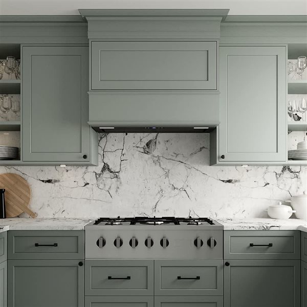 Streamline Messina 36-in Glossy Black Convertible Insert 350CFM Range Hood