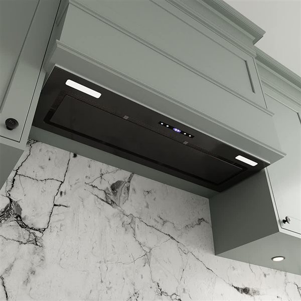 Streamline Messina 36-in Glossy Black Convertible Insert 350CFM Range Hood