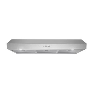 Streamline Poncarale 36-in Stainless Steel Ducted Undermount 165CFM Range Hood