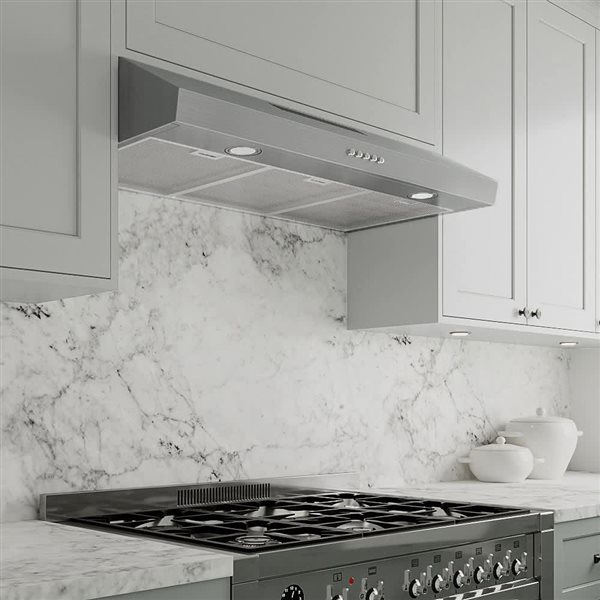 Streamline Poncarale 36-in Stainless Steel Ducted Undermount 165CFM Range Hood