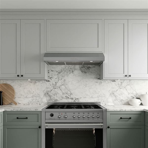 Streamline Poncarale 36-in Stainless Steel Ducted Undermount 165CFM Range Hood