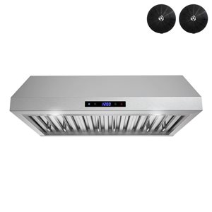 Streamline Magherno 30-in Stainless Steel Ductless Undermount 406CFM Range Hood