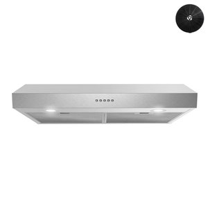 Streamline Cassino 30-in Stainless Steel Ductless Undermount 165CFM Range Hood